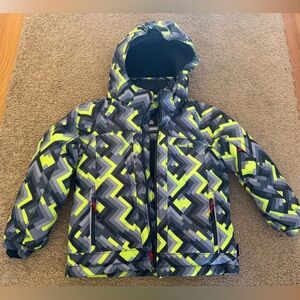 Kamik Kids winter Jacket in Gray and Yellow